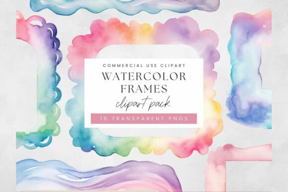 Download Abstract Watercolor Frames Clipart PNG - Color Collection