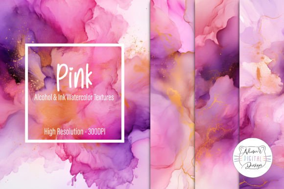 Download Pink Alcohol &amp; Ink Watercolor Textures - Color Collection