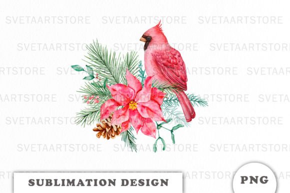 Download Watercolor Christmas Bouquet Clipart PNG - Color Collection