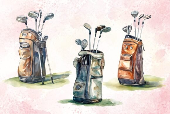 Download Golf Bag Watercolor Clipart - Color Collection