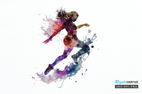 Download Watercolor Woman Figure Skating Clipart - Color Collection