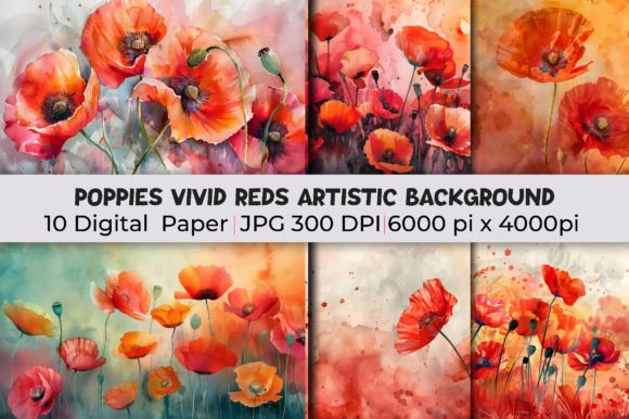 Download Poppies Vivid Reds Artistic Backgrounds - Pop Collection