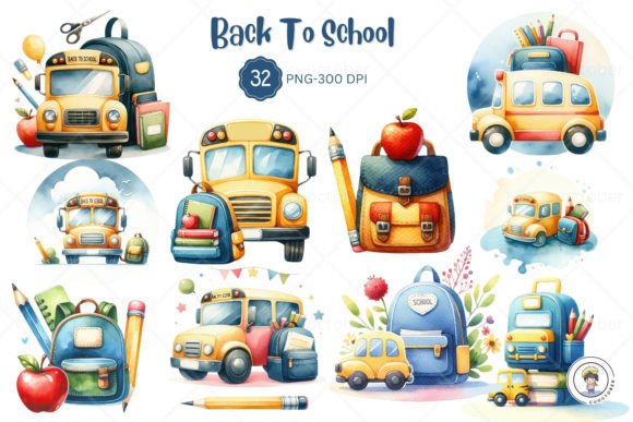 Download Watercolor Back to School Concept - Color Collection