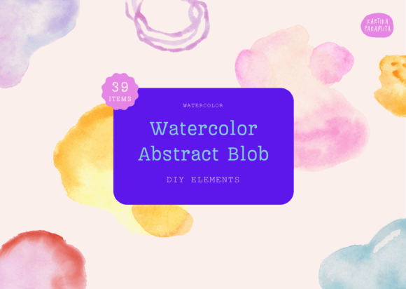 Download Bright Vibrant Watercolor Abstract Blob - Color Collection
