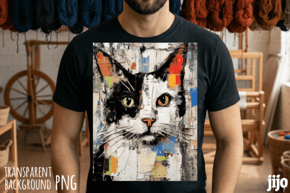Download Cat Abstract Art Colorful PNG - Color Collection