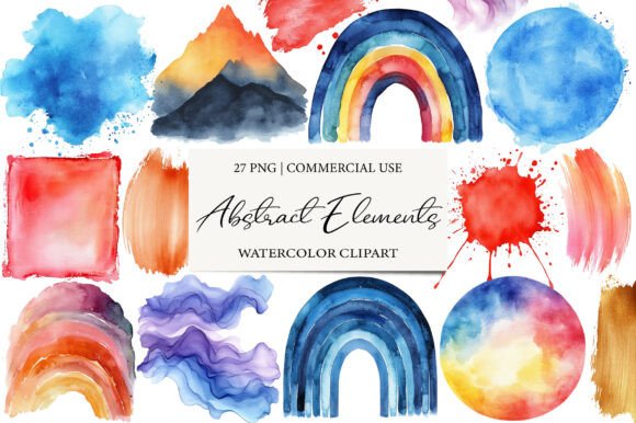 Download Watercolor Abstract Elements Clipart - Abstract elements Collection