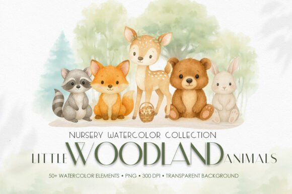 Download Woodland Animals Watercolor Clipart Set - Color Collection