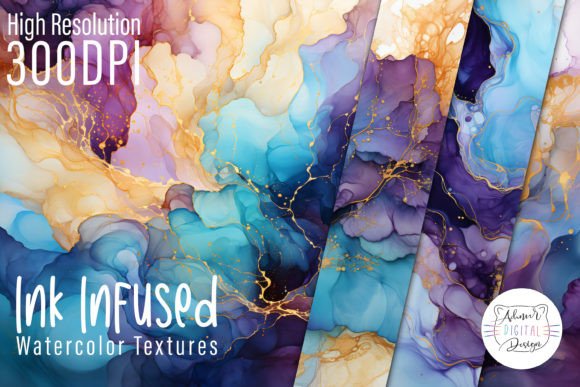 Download Ink Infused Watercolor Textures - Color Collection