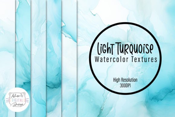 Download Light Turquoise Watercolor Textures - Color Collection