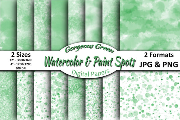 Download Pastel Green Watercolors &amp; Paint Spots - Color Collection