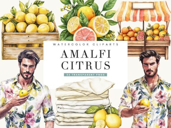 Download Watercolor Amalfi Citrus Clipart - Color Collection