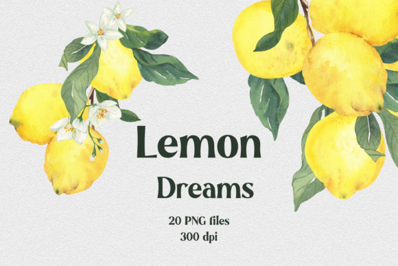 Download Lemon Dreams Watercolor Citrus Clipart - Color Collection