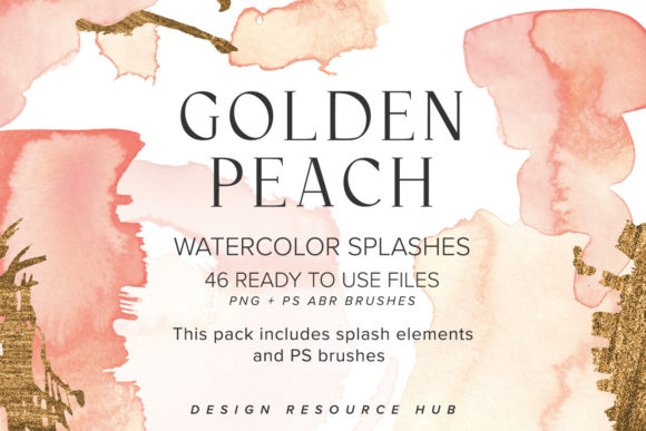 Download Golden Peach Watercolor Splash Pack - Color Collection