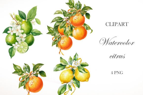 Download Watercolor Citrus Clipart - Color Collection