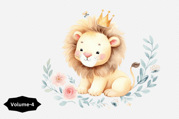 Download Watercolor Lion Cliparts Volume –4 - Color Collection
