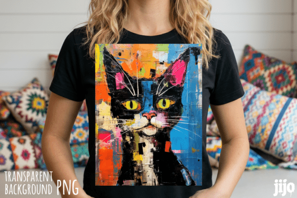 Download Cat Abstract Colorful Art PNG - Color Collection