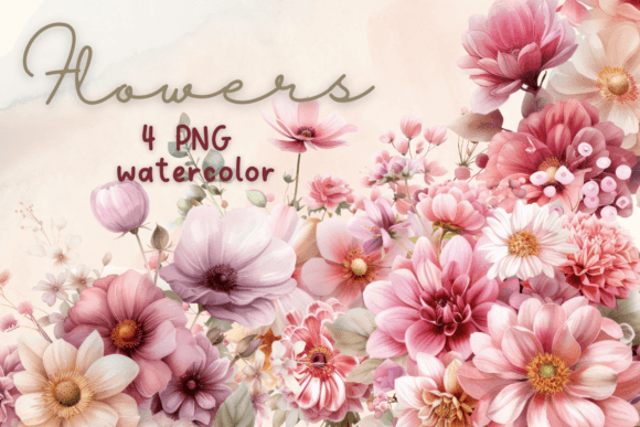 Download Watercolor Flowers Pink Elegance Floral - Color Collection