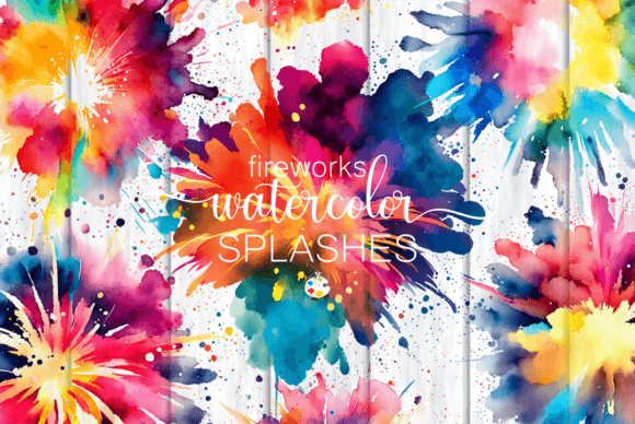 Download Firework Splashes Watercolor Textures - Color Collection