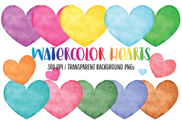 Download Rainbow PNG Watercolor Hearts Clipart - Color Collection