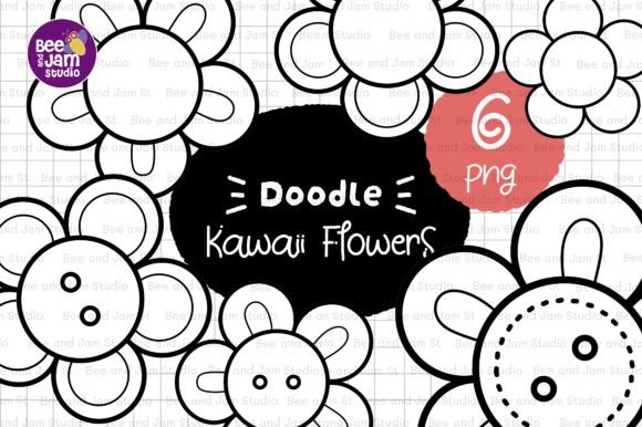 Download KDP Coloring Kawaii Flower Line Art - Color Collection