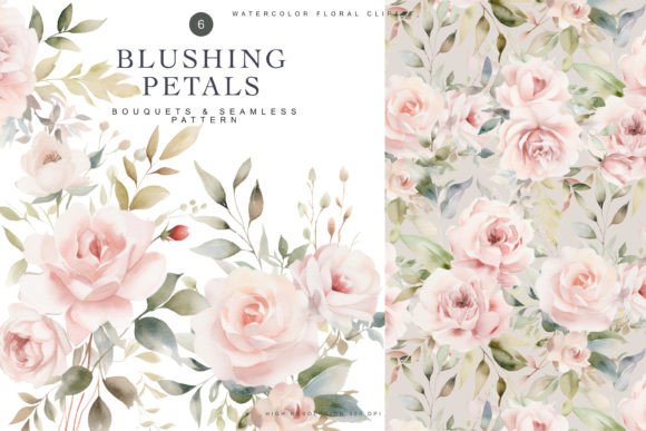 Download Watercolor Floral Clipart &amp; Pattern - Color Collection