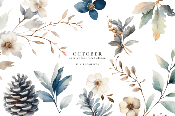 Download Watercolor Fall Clipart Diy Elements - Color Collection