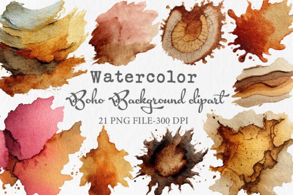 Download Watercolor Boho Background Clipart - Color Collection