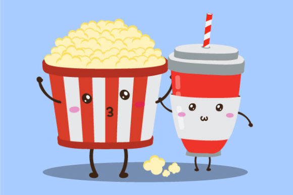 Download Cute Popcorn and Soda Illustration - Pop Collection