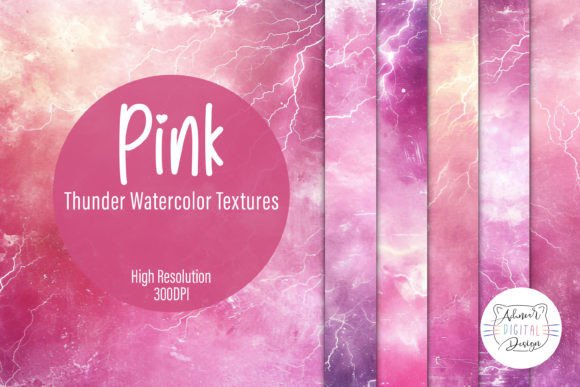 Download Pink Thunder Watercolor Textures - Color Collection