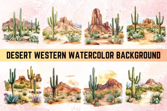 Download Desert Western Watercolor Background - Color Collection