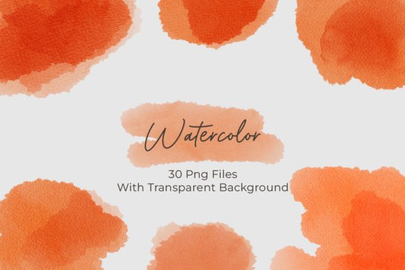 Download Orange Watercolor Stains Splashes PNG - Color Collection