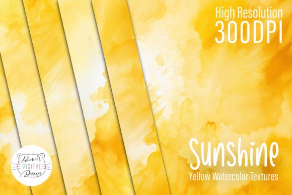 Download Sunshine Yellow Watercolor Textures - Color Collection