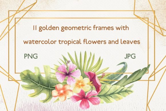 Download Watercolor Frame with Tropic Leaves/Set2 - Color Collection