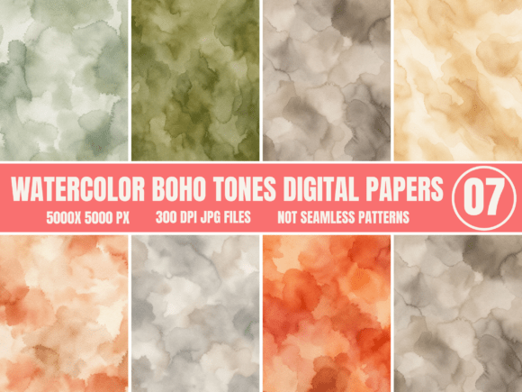 Download Watercolor Boho Neutral Digital Papers - Color Collection