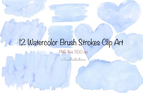 Download Blue Watercolor Shape Brush Strokes - Color Collection