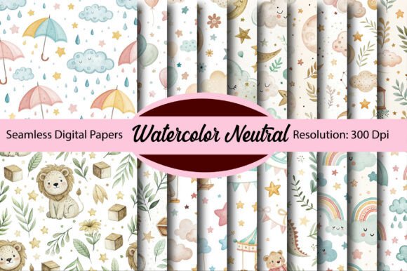 Download Watercolor Neutral Digital Paper - Color Collection