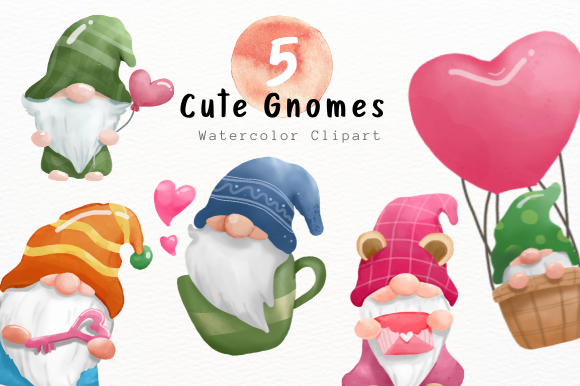 Download Cute Gnome Watercolor Clipart - Color Collection