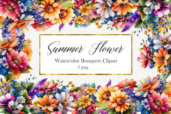 Download Summer Flower Bouquets Clipart - Summer flower Collection