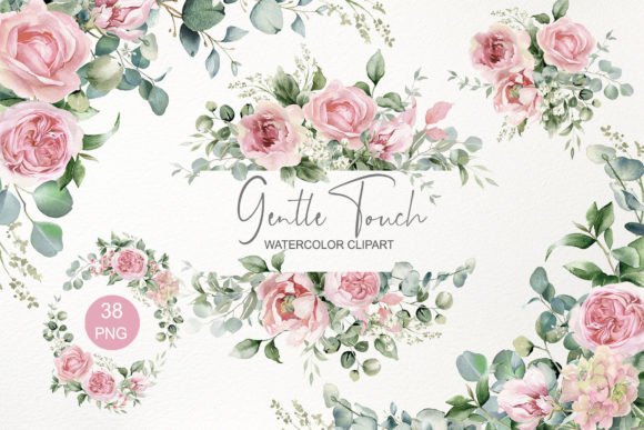 Download Pink Floral Clipart. Watercolor Flowers - Color Collection