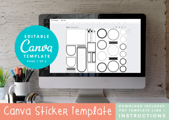Download Canva Colorful Shapes Planner Stickers - Color Collection