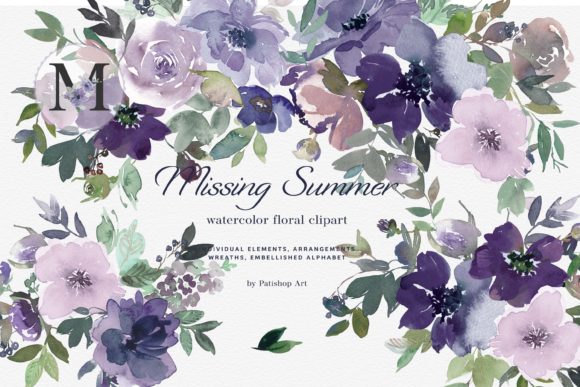Download Watercolor Floral Clipart Huge Set - Color Collection