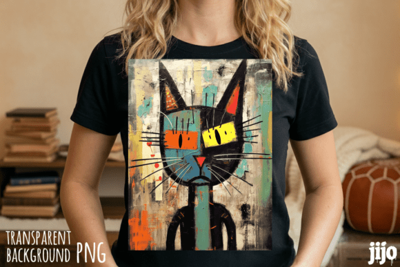 Download Cat Abstract Colorful Art PNG - Color Collection