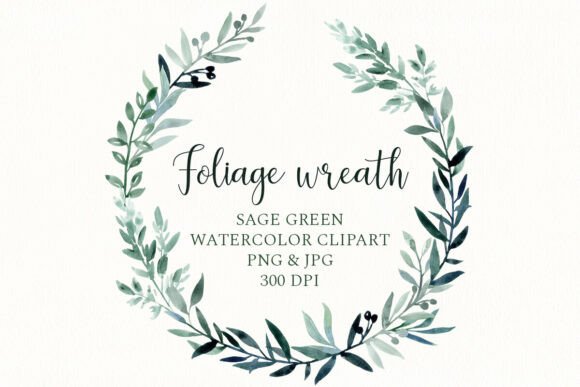 Download Greenery Wreath Watercolor Circle Leaves - Color Collection