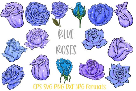 Download Blue Rose Flower Line Art Illustrations - Illustration Collection