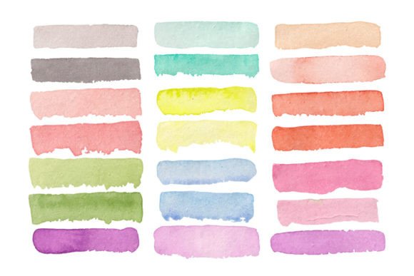 Download Watercolor Multicolor Brush Strokes Set - Color Collection