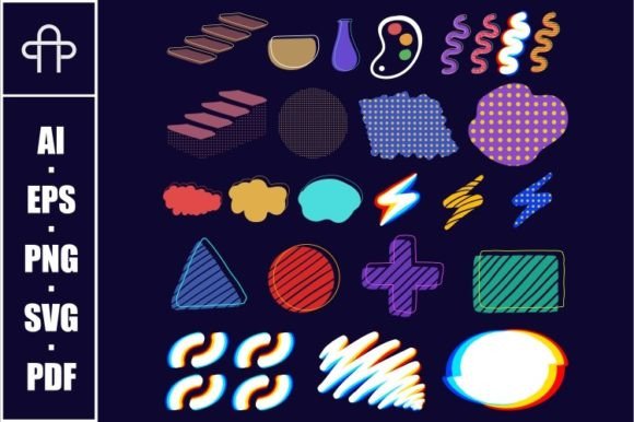Download Abstract Elements Retro Vector Set - Abstract elements Collection