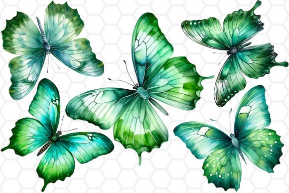 Download Green Watercolor Butterfly Clipart PNG - Color Collection