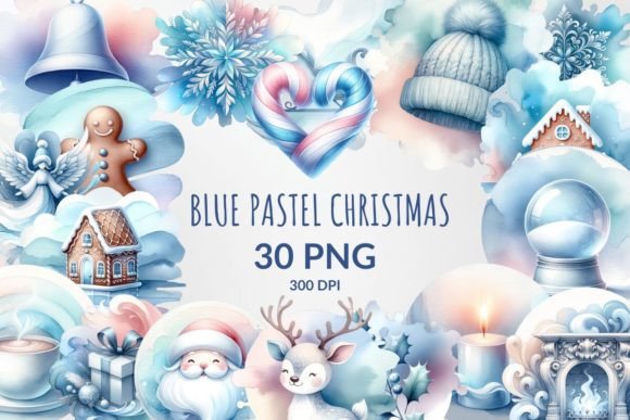 Download Blue Watercolor Christmas Sublimation - Color Collection