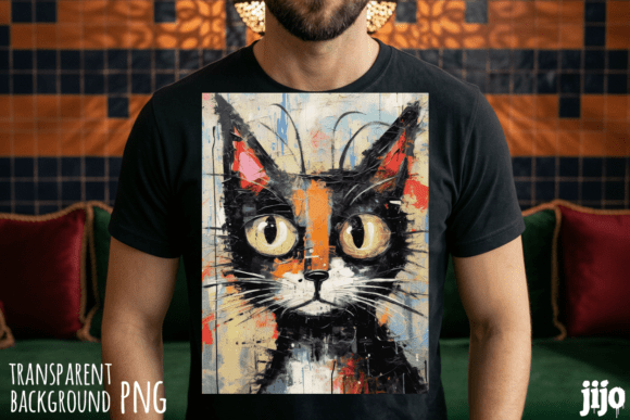 Download Cat Abstract Art Colorful PNG - Color Collection