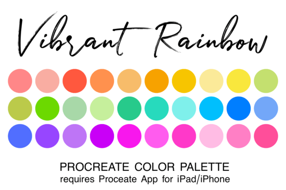 Download Vibrant Rainbow Procreate Color Palette - Premium Resources